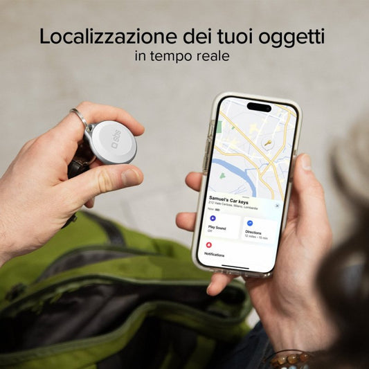 Localizzatore Bianco di oggetti water resistant compatibile con Apple Find My Dov'e