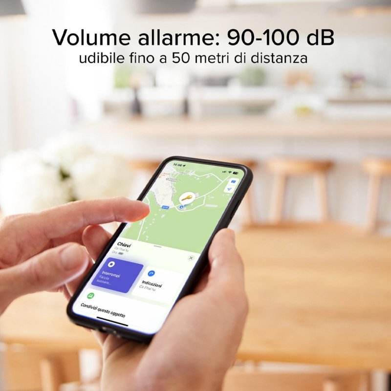 Localizzatore Nero di oggetti water resistant compatibile con Apple Find My Dov'e