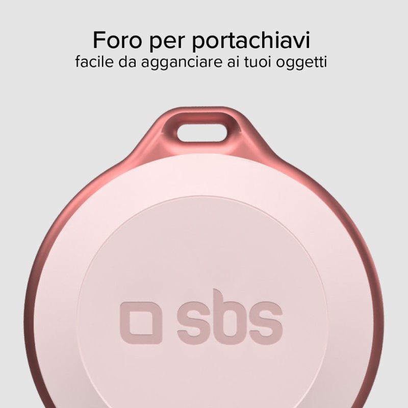 Localizzatore Rosa di oggetti water resistant compatibile con Apple Find My Dov'e