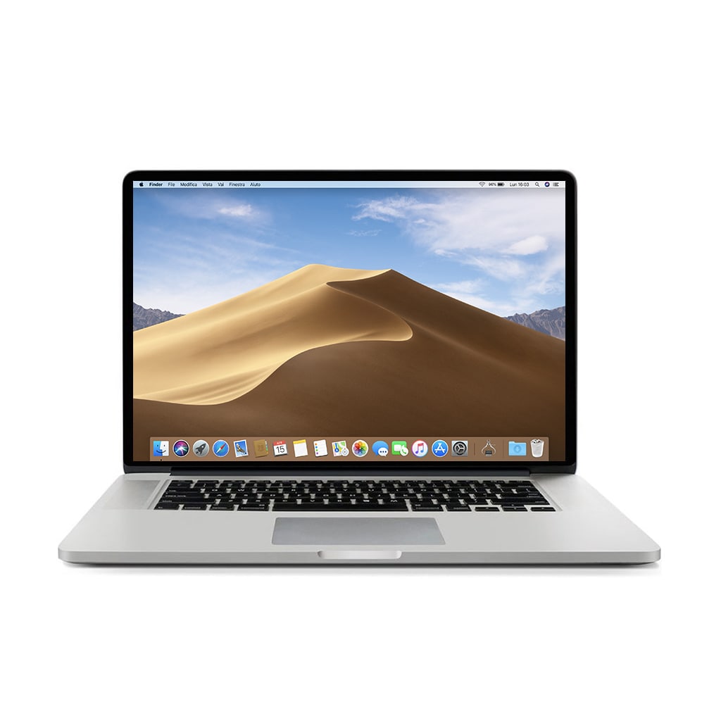 MacBook Pro 15" (Mid 2015) Quad Core i7 2,2gHz Ram 16GB SSD 256gb Silver Usato