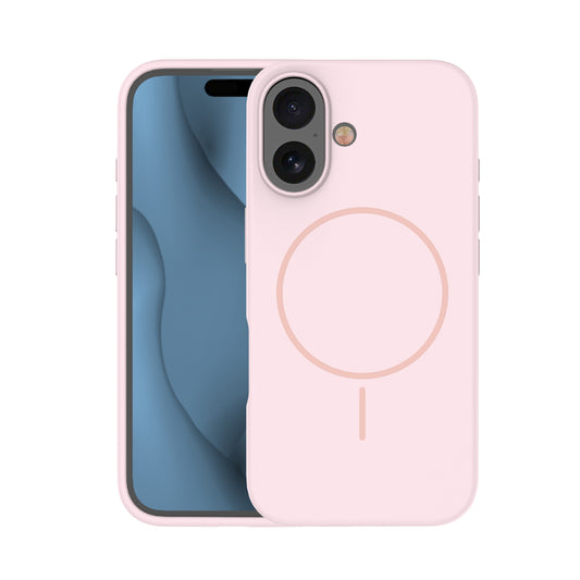 Custodia case silicone sottile MagSafe magnetica per iPhone 16 Rosa