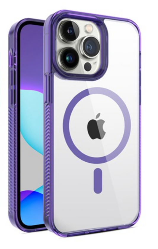 Cover rigida magnetica bordo Viola ANTISHOCK per iPhone 14 Pro Max