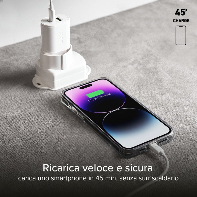 Carica batterie caricatore 20 Watt SBS - Ricarica ultra rapida e due porte USB