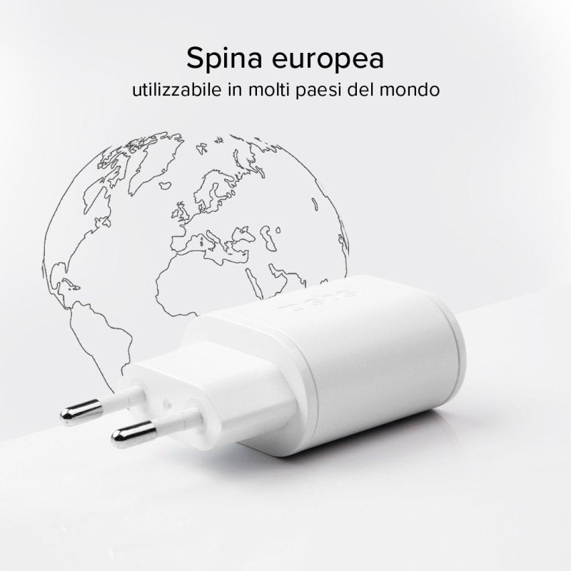 Carica batterie caricatore 20 Watt SBS - Ricarica ultra rapida e due porte USB